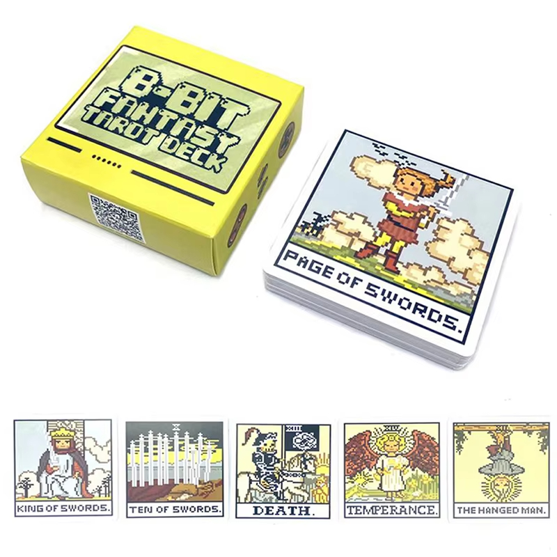 Tarot Cards Deck With Guidebook - 8 Bit Fantasy Tarot Deck Card