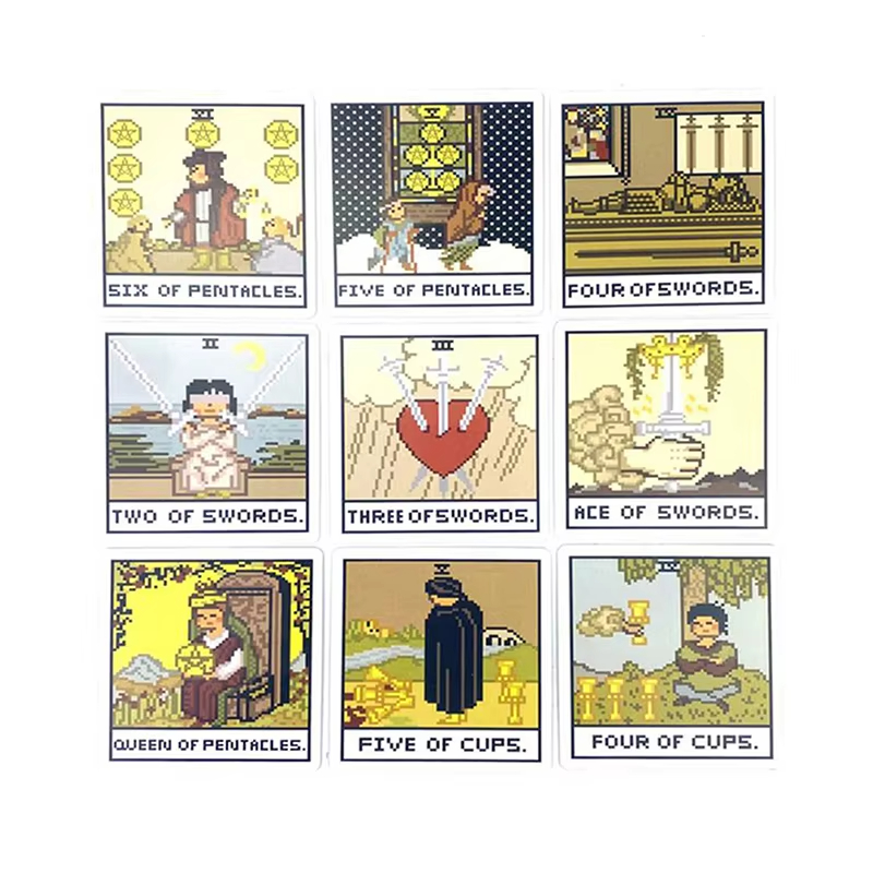 8 Bit Fantasy Tarot Deck Card  - đánh giá và giá Tarot Cards Deck With Guidebook